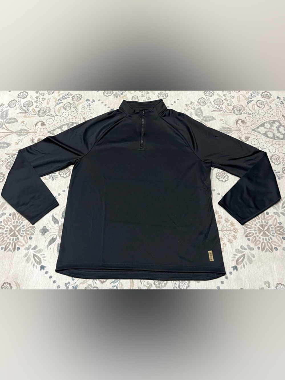 RHONE Men’s 1/4 Zip Pullover Black Size Medium